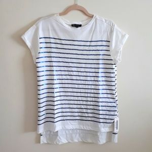 Sequin striped short sleeve tee